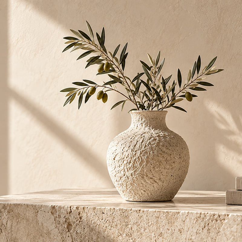 Vase Sélène, grès écru